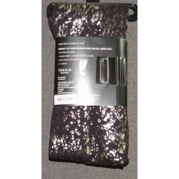 Torrid Premium Legging Gold Metallic Splattered High Rise Leggings Plus Size 2X - Picture 3 of 7